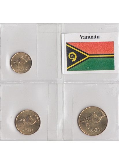VANUATU serie 3 monete Fior di Conio anni misti